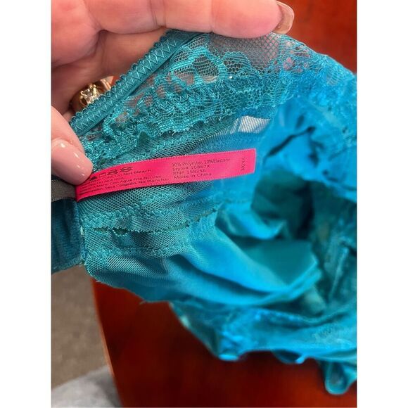 Seven ‘Til Midnight Teal Green Mesh & Lace Halter Neck Babydoll Sz 3X/4X Sz 20 E - Picture 6 of 6